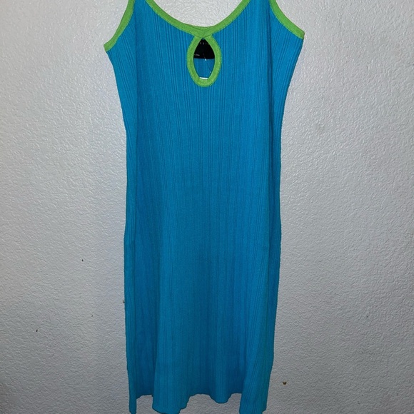 ASOS Blue Dress with Green Trim - Picture 2 of 5